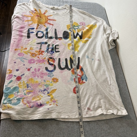 Natural Life Follow The Sun Oversized Artsy Shirt Tee Womens One Size Boho *FLAW - Picture 10 of 11